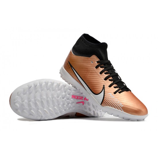 Nike Air Zoom Mercurial Superfly IX Academy TF High-top Black Brown Women And Men Soccer Cleats 