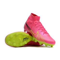 Nike Air Zoom Mercurial Superfly IX Elite AG High-top Green Pink Women And Men Soccer Cleats 