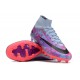 Nike Air Zoom Mercurial Superfly IX Elite AG High-top Purple Grey Women And Men Soccer Cleats 