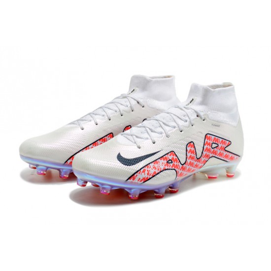 Nike Air Zoom Mercurial Superfly IX Elite AG High-top White Pink Women And Men Soccer Cleats 