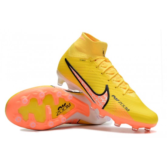 Nike Air Zoom Mercurial Superfly IX Elite AG High-top Yellow Women And Men Soccer Cleats 