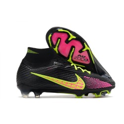 Nike Air Zoom Mercurial Superfly IX Elite FG High-top Black Pink Yellow Women And Men Soccer Cleats 