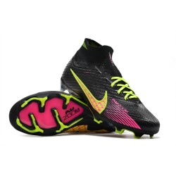 Nike Air Zoom Mercurial Superfly IX Elite FG High-top Black Pink Yellow Women And Men Soccer Cleats 