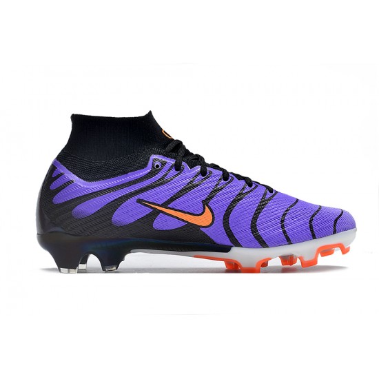 Nike Air Zoom Mercurial Superfly IX Elite FG High-top Black Purple Women And Men Soccer Cleats 