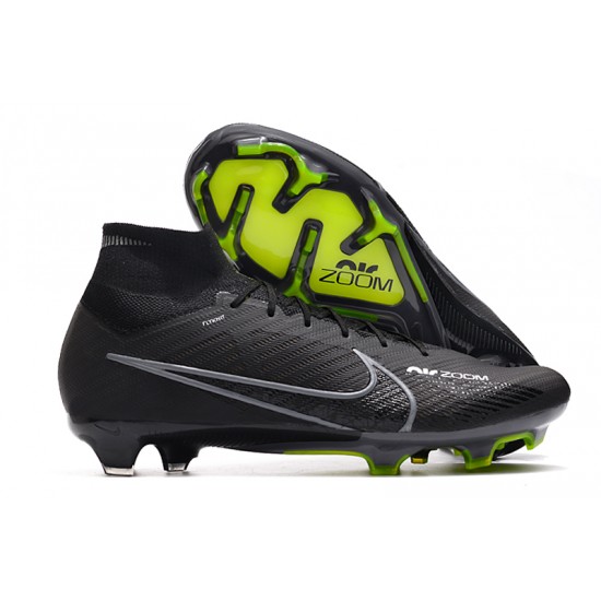 Nike Air Zoom Mercurial Superfly IX Elite FG High-top Black Yellow Men Soccer Cleats 