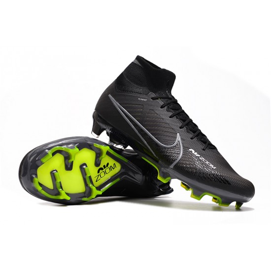 Nike Air Zoom Mercurial Superfly IX Elite FG High-top Black Yellow Men Soccer Cleats 