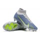 Nike Air Zoom Mercurial Superfly IX Elite FG High-top Blue Grey Women And Men Soccer Cleats 