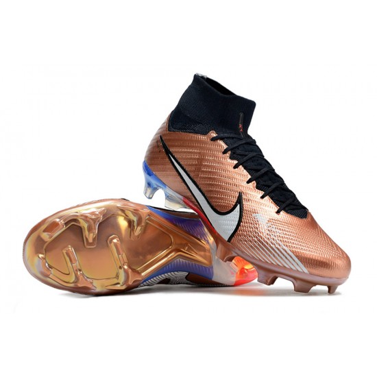 Nike Air Zoom Mercurial Superfly IX Elite FG High-top Brown Black Women And Men Soccer Cleats 