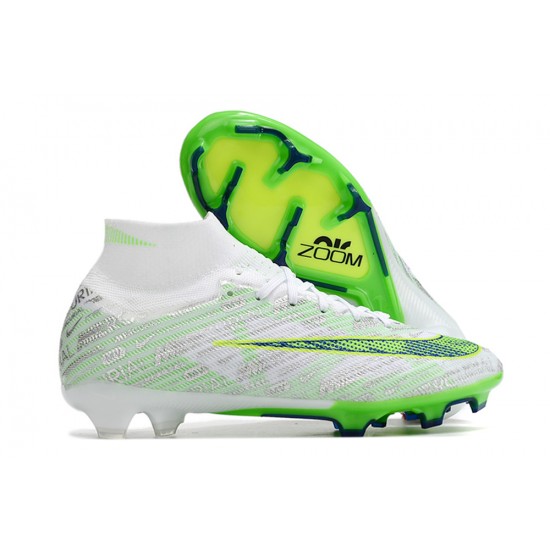 Nike Air Zoom Mercurial Superfly IX Elite FG High-top Green White Women And Men Soccer Cleats 