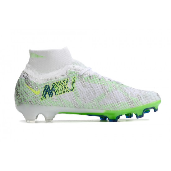 Nike Air Zoom Mercurial Superfly IX Elite FG High-top Green White Women And Men Soccer Cleats 