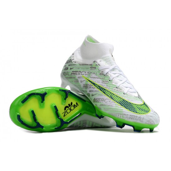 Nike Air Zoom Mercurial Superfly IX Elite FG High-top Green White Women And Men Soccer Cleats 