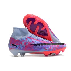 Nike Air Zoom Mercurial Superfly IX Elite FG High-top Grey Pink Purple Women And Men Soccer Cleats 