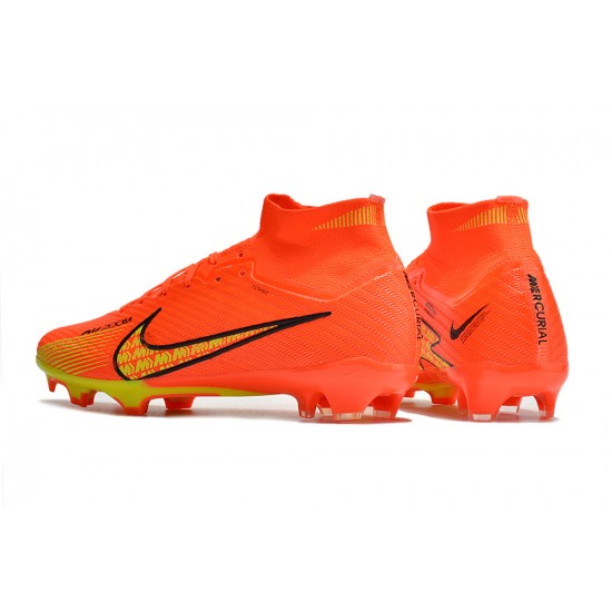 Nike Air Zoom Mercurial Superfly IX Elite FG High-top Orange Yellow Women And Men Soccer Cleats 