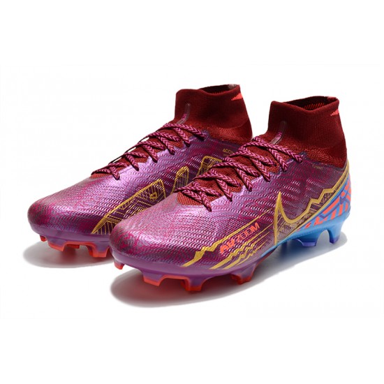 Nike Air Zoom Mercurial Superfly IX Elite FG High-top Purple Women And Men Soccer Cleats 