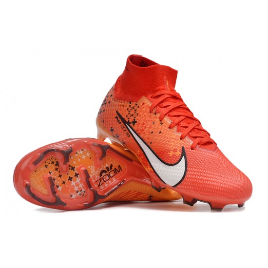 Nike Air Zoom Mercurial Superfly IX Elite FG High-top Red Orange Women And Men Soccer Cleats 