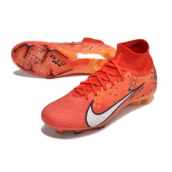 Nike Air Zoom Mercurial Superfly IX Elite FG High-top Red Orange Women And Men Soccer Cleats 