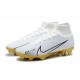 Nike Air Zoom Mercurial Superfly IX Elite FG High-top White Gold Women And Men Soccer Cleats 