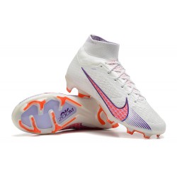 Nike Air Zoom Mercurial Superfly IX Elite FG High-top White Mauve Women And Men Soccer Cleats 