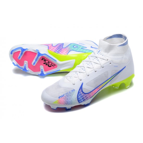 Nike Air Zoom Mercurial Superfly IX Elite FG High-top White Multi Women And Men Soccer Cleats 