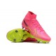 Nike Air Zoom Mercurial Superfly IX Elite SG High-top Pink Green Men Soccer Cleats 