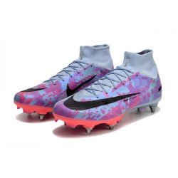 Nike Air Zoom Mercurial Superfly IX Elite SG High-top Purple Grey Men Soccer Cleats 