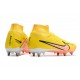 Nike Air Zoom Mercurial Superfly IX Elite SG High-top Yellow Men Soccer Cleats 