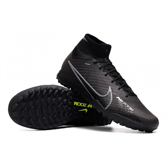 Nike Air Zoom Mercurial Superfly IX Elite TF High-top Black Women And Men Soccer Cleats 