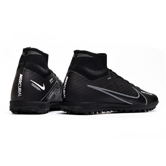 Nike Air Zoom Mercurial Superfly IX Elite TF High-top Black Women And Men Soccer Cleats 