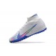 Nike Air Zoom Mercurial Superfly IX Elite TF High-top Blue White Women And Men Soccer Cleats 