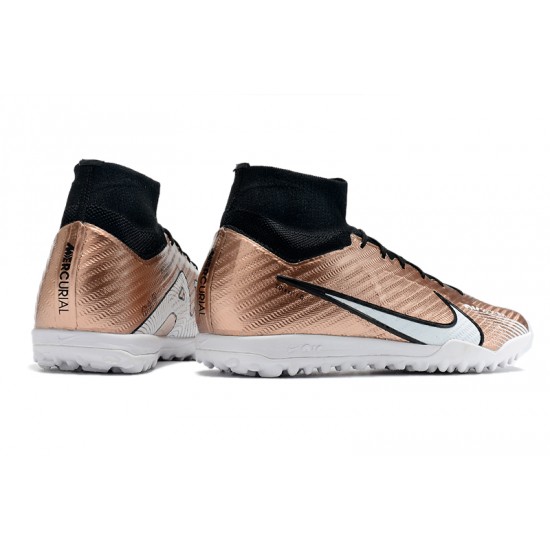 Nike Air Zoom Mercurial Superfly IX Elite TF High-top Brown Black Women And Men Soccer Cleats 