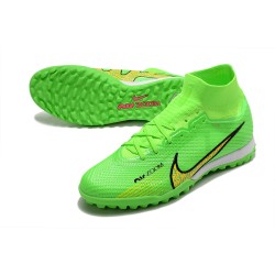 Nike Air Zoom Mercurial Superfly IX Elite TF High-top Green Women And Men Soccer Cleats 