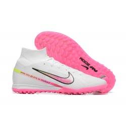 Nike Air Zoom Mercurial Superfly IX Elite TF High-top Pink White Women And Men Soccer Cleats 