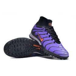 Nike Air Zoom Mercurial Superfly IX Elite TF High-top Purple Black Women And Men Soccer Cleats 