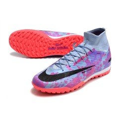 Nike Air Zoom Mercurial Superfly IX Elite TF High-top Purple Pink Women And Men Soccer Cleats 