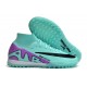 Nike Air Zoom Mercurial Superfly IX Elite TF High-top Purple Turqoise Women And Men Soccer Cleats 