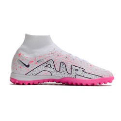 Nike Air Zoom Mercurial Superfly IX Elite TF High-top White Pink Women And Men Soccer Cleats 