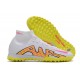 Nike Air Zoom Mercurial Superfly IX Elite TF High-top White Yellow Women And Men Soccer Cleats 