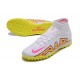 Nike Air Zoom Mercurial Superfly IX Elite TF High-top White Yellow Women And Men Soccer Cleats 