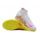 Nike Air Zoom Mercurial Superfly IX Elite TF High-top White Yellow Women And Men Soccer Cleats 