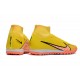 Nike Air Zoom Mercurial Superfly IX Elite TF High-top Yellow Women And Men Soccer Cleats 