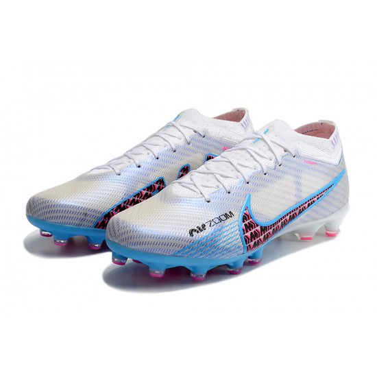 Nike Air Zoom Mercurial Vapor XV Elite AG Low-top White Blue Pink Women And Men Soccer Cleats 