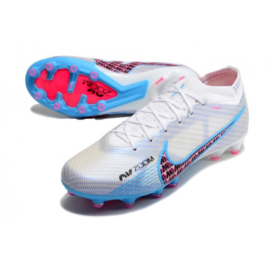 Nike Air Zoom Mercurial Vapor XV Elite AG Low-top White Blue Pink Women And Men Soccer Cleats 