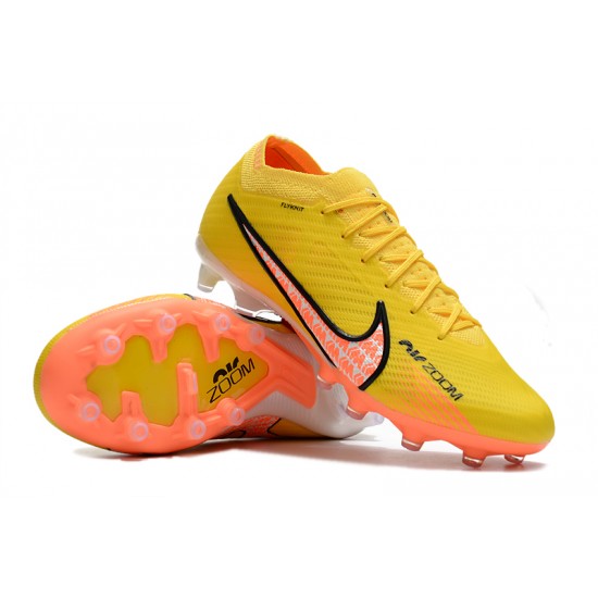 Nike Air Zoom Mercurial Vapor XV Elite AG Low-top Yellow Women And Men Soccer Cleats 