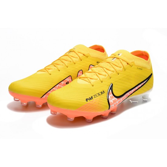 Nike Air Zoom Mercurial Vapor XV Elite AG Low-top Yellow Women And Men Soccer Cleats 