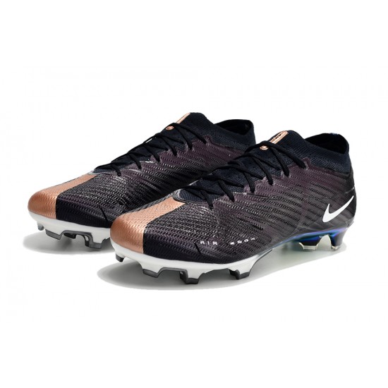 Nike Air Zoom Mercurial Vapor XV Elite FG Low-top Black Brown White Men Soccer Cleats 