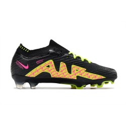 Nike Air Zoom Mercurial Vapor XV Elite FG Low-top Black Pink Yellow Men Soccer Cleats 