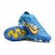 Nike Air Zoom Mercurial Vapor XV Elite FG Low-top Blue Yellow Men Soccer Cleats 