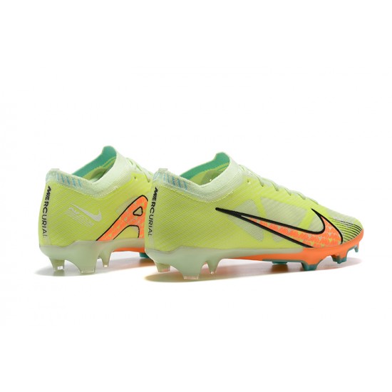 Nike Air Zoom Mercurial Vapor XV Elite FG Low-top Green Orange Men Soccer Cleats 