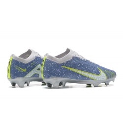 Nike Air Zoom Mercurial Vapor XV Elite FG Low-top Grey Blue Green Men Soccer Cleats 