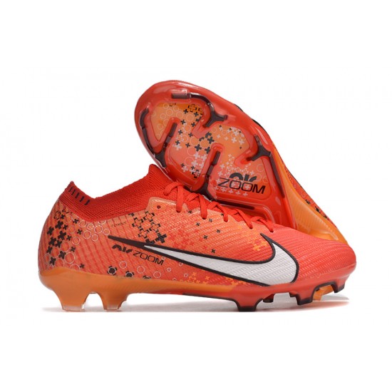 Nike Air Zoom Mercurial Vapor XV Elite FG Low-top Orange Red Black Women And Men Soccer Cleats 